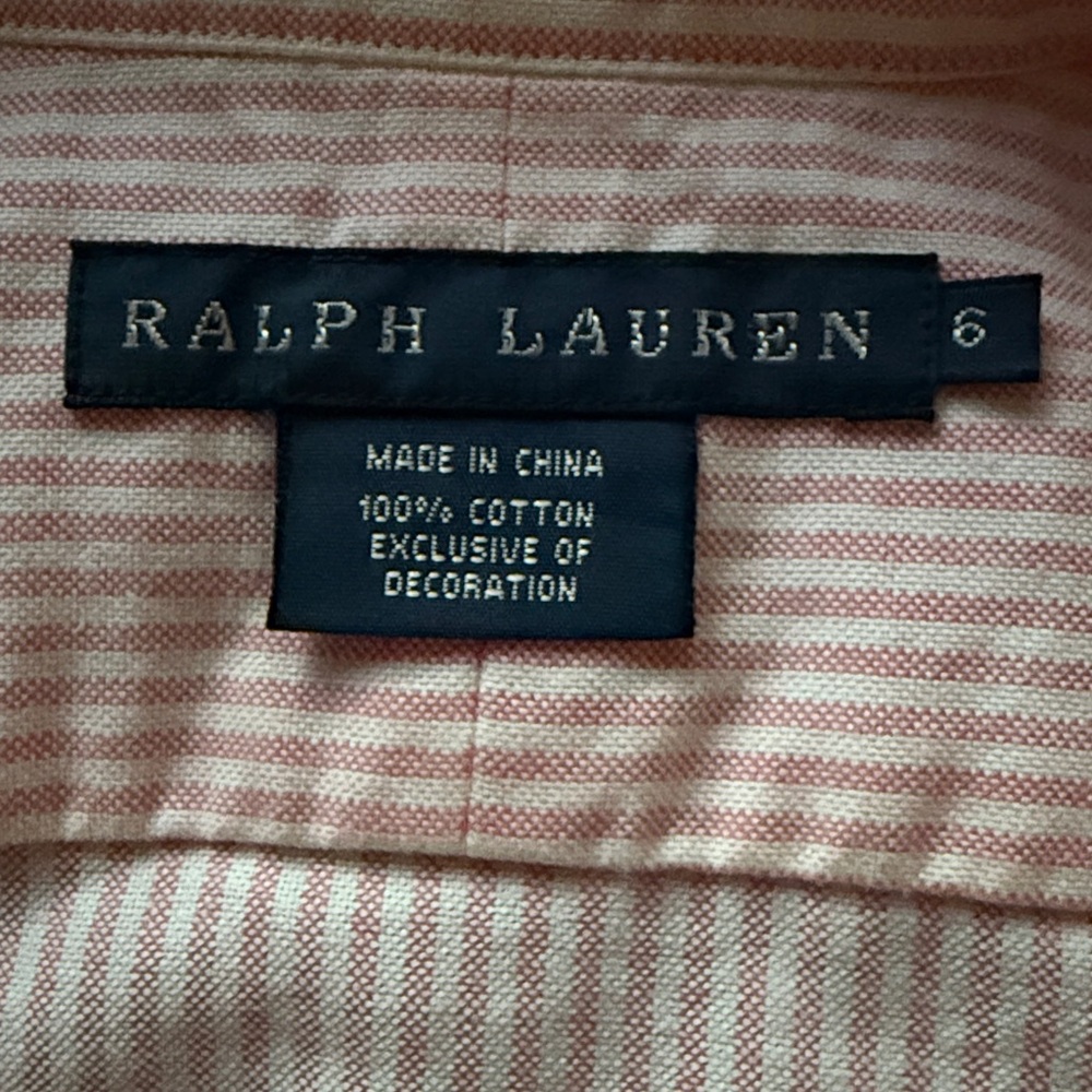 Ralph Lauren Pink and White Striped Dress Shirt - Picture 2 of 6